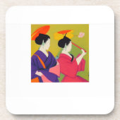 2つのギシャスを持つ6つの耐久性のあるコークバックコースターのセット コースター (正面)