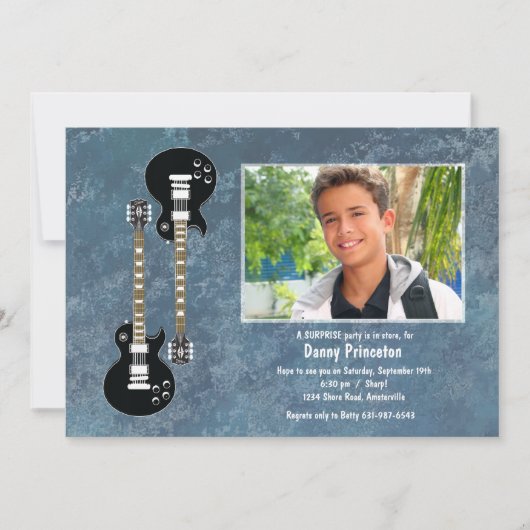 2つのギターの写真の招待状 招待状 (正面)