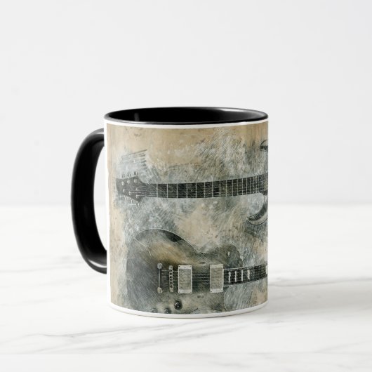 2つのギター マグカップ (正面左)