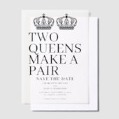 2つのクイーンはペアゲイ結婚式を作る日付を保存 ベラム紙招待状 (オフセット)