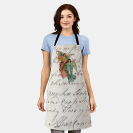 2つのクリスマスエンジェルビクトリアン – スクラップ宗教 エプロン
