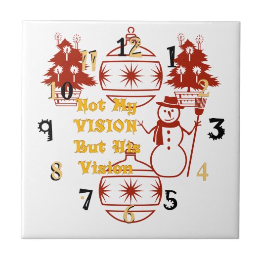 2つのクリスマスツリーライト雪だるまビジョン タイル (正面)