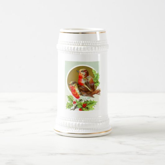 2つのクリスマスロビン ビールジョッキ (中央)