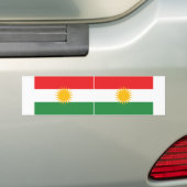 2つのクルディスタン国旗 バンパーステッカー (車上)