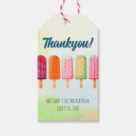2つのクールかわいいポプシクル第2誕生日 ギフトタグ