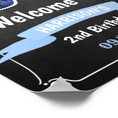 2つのクールシャルボードボーイズ2nd誕生日ウェルカムサイン ポスター (角)