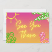 2つのクールネオンプールパーティの招待状（写真あり） 招待状 (裏面)