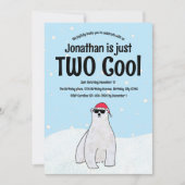 2つのクールフェスティバルポーラベア雪2回目の誕生日 招待状 (正面)