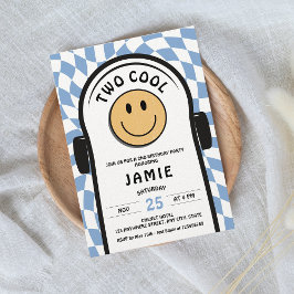 2つのクールレトロスケートボード2nd誕生日 招待状