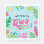 2つのクール熱帯プール夏の2nd誕生日 スタンダードランチョンナプキン (正面)