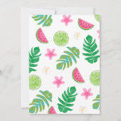 2つのクール熱帯プール夏の2nd誕生日 招待状 (裏面)