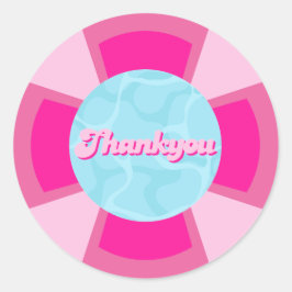 2つのクール熱帯プール夏誕生日 ラウンドシール