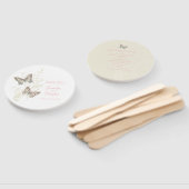 2つのグラフィックインク付き蝶の結婚式のプログラムファン ハンドファン (組立なし)