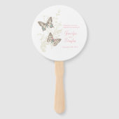 2つのグラフィックインク付き蝶の結婚式のプログラムファン ハンドファン (正面)