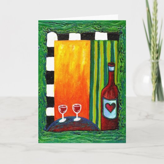 2つのグリーティングカードに真の愛のワイン シーズンカード (正面)