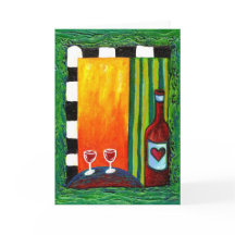 2つのグリーティングカードに真の愛のワイン