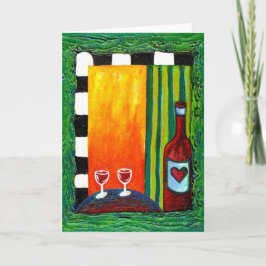2つのグリーティングカードに真の愛のワイン シーズンカード