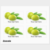 2つのグリーンオリーブ 長方形シール (シート)