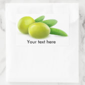 2つのグリーンオリーブ 長方形シール (バッグ)