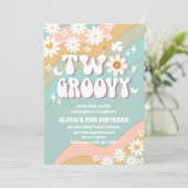 2つのグルービーなデイジーの誕生日招待状 招待状 (スタンド正面)