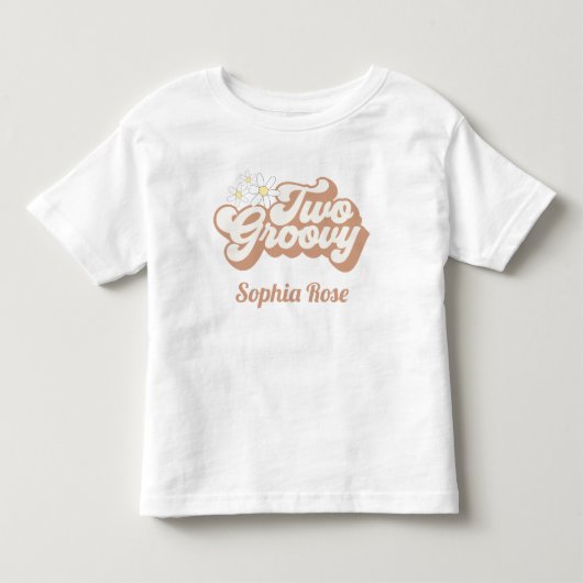 2つのグルービーなレトロ70年代の誕生日ガールシャツ トドラーTシャツ (正面)