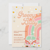 2つのグルービーベイビーシャワーピンクデイジーレインボーバン