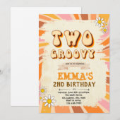 2つのグルービー誕生日の招待状 招待状 (正面/裏面)