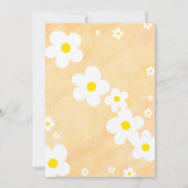 2つのグルービー2番目の誕生日イエローフラワーパワーヒッピー 招待状 (裏面)