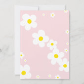 2つのグルービー2番目の誕生日ピンクの花パワーヒッピー 招待状 (裏面)