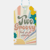 2つのグルービー、2番目の誕生日、日差し、虹の紙 ギフトタグ (正面)