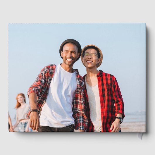 2つのグルームウェディングの日金ゴールドとシルバーの ゲストブック (裏面)