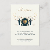 2つのグルームオス結婚のクリームブルーLGBTQ披露宴 エンクロージャーカード (正面)