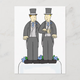 2つのグルームゲイ結婚おめでとう ポストカード