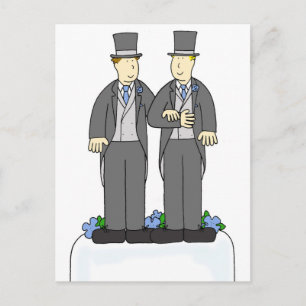 2つのグルームゲイ結婚おめでとう ポストカード