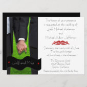 2つのグルームズカスタムゲイ結婚式招待状II 招待状 (正面/裏面)