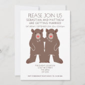 2つのグルームズカートゥー結婚グマゲイ 招待状 (正面)