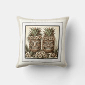 2つのグルームズゲイパイナップルティキヘッドレトロ結婚ズ クッション (裏面)