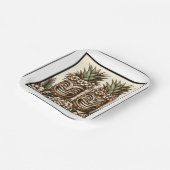 2つのグルームズゲイパイナップルティキヘッドレトロ結婚ズ ペーパープレート (傾斜あり)