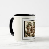 2つのグルームズゲイパイナップルティキヘッドレトロ結婚ズ マグカップ (正面左)