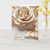 2つのグルームズ結婚ゲイのバラ カード (黄色い花)