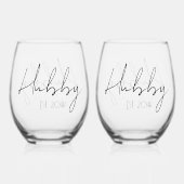 2つのグルームズ結婚ゲイのパーソナライズされた最初年 ステムなしワイングラス (裏面)