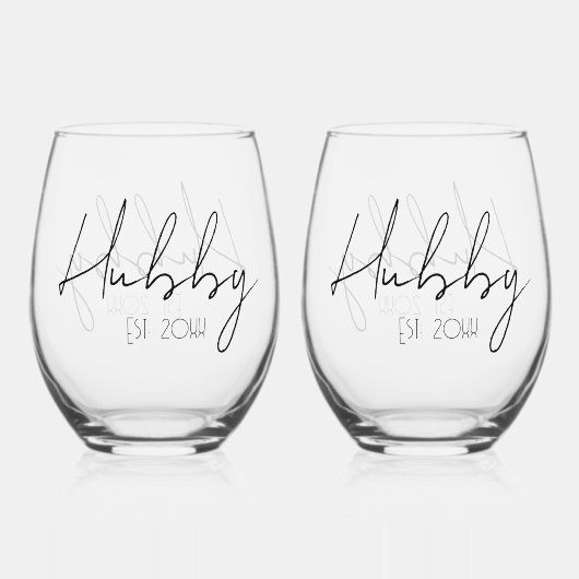 2つのグルームズ結婚ゲイのパーソナライズされた最初年 ステムなしワイングラス (正面)