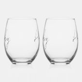 2つのグルームズ結婚ゲイのパーソナライズされた最初年 ステムなしワイングラス (左)