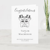 2つのグルームテディが祝いを結婚述べる カード (正面)