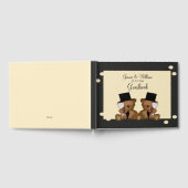 2つのグルームテディベアズゲイ結婚ズパーソナライズされた ゲストブック (全面)