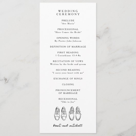 2つのグルームドレスシューズゲイ結婚ズ プログラム (正面)