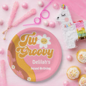 2つのグルーヴィレトロヴィンテージ2歳の誕生日 ペーパープレート (パーティー)