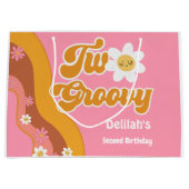 2つのグルーヴィレトロヴィンテージ2歳の誕生日 ラージペーパーバッグ (正面)