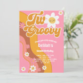 2つのグルーヴィレトロヴィンテージ2歳の誕生日 招待状 (スタンド正面)