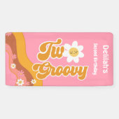 2つのグルーヴィレトロヴィンテージ2歳の誕生日 横断幕 (横)